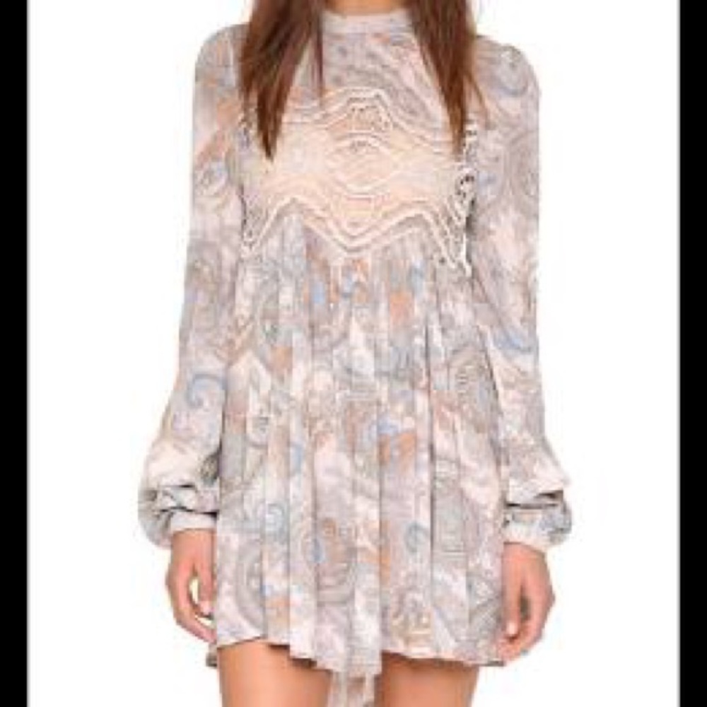 Free People Sweet Thing Crochet Cream Dress
